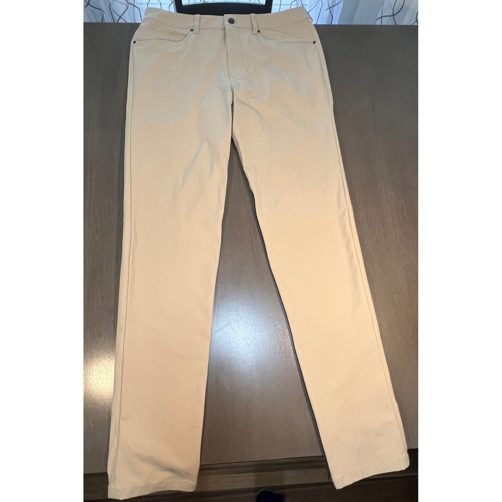 Lululemon ABC Pant Slim 34 Tall Tan Khaki 5 Pocket Technical Trousers